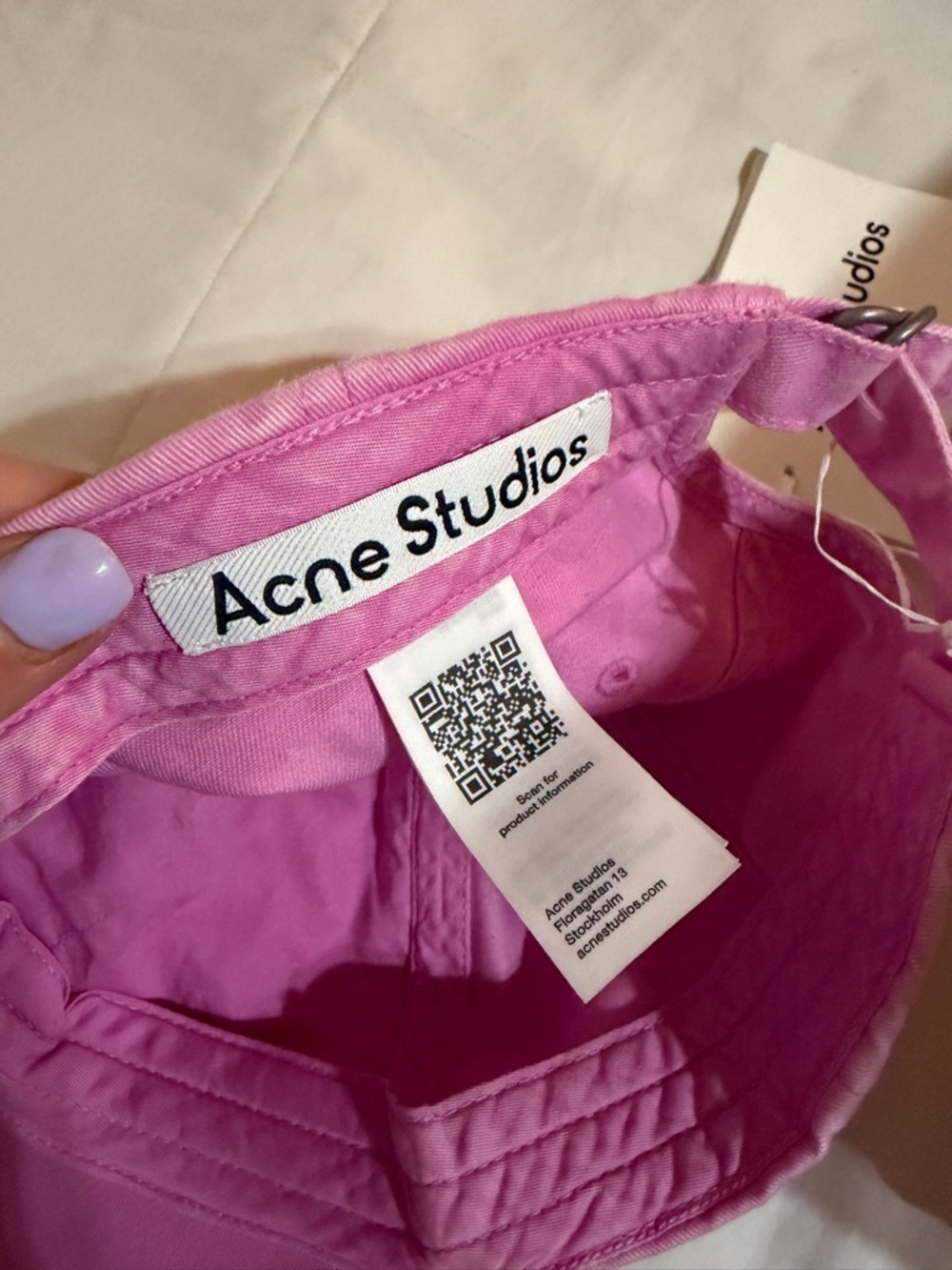 Acne Pink Tie-Dye Script Logo Baseball Cap - Picture 3 of 7